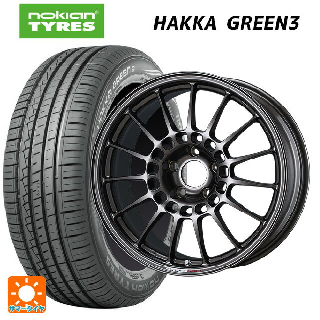 195/55R15 89V XL ノキアン ハッカ グリーン3 エンケイ エンケイスポーツ RC-T5 Dark Silver 15-6J 国産車用 サマータイヤホイール4本セット
