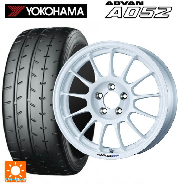 【6/22 20時〜 全品P5倍＆クーポン】195/55R15 89V XL ヨコハマ アドバン A052 正規品 # エンケイ エンケイスポーツ RC-T5 White 15-6J 国産車用 サマータイヤホイール4本セット