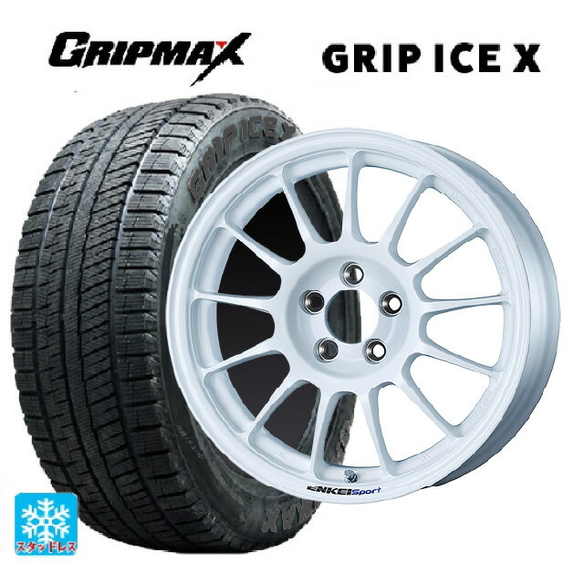 【6/11 1:59迄 全品ポイント5倍】205/55R16 91T グリップマックス グリップアイスX ブラックレター エンケイ エンケイスポーツ RC-T5 White 16-6.5J 国産車用 スタッドレスタイヤホイール4本セット