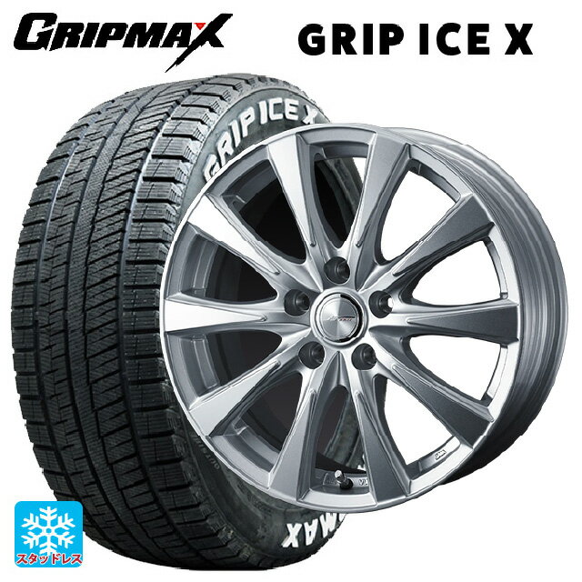 【6/22 20時〜 全品P5倍＆クーポン】215/60R17 96T グリップマックス グリップアイスX ホワイトレター ウェッズ ジョーカー スピリッツ シルバー 17-7J 国産車用 スタッドレスタイヤホイール4本セット