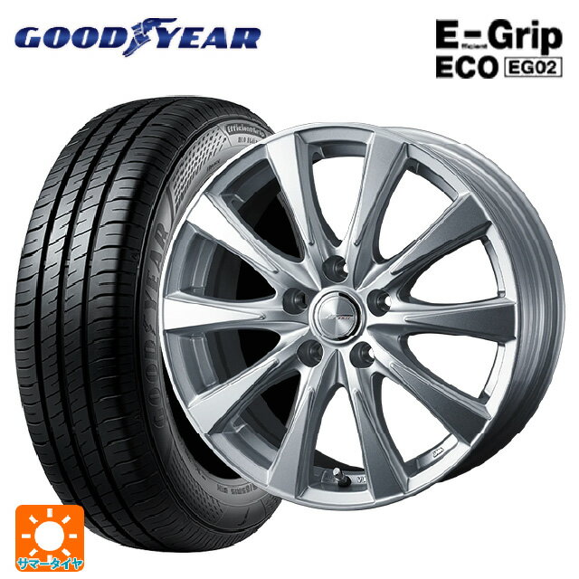 【6/22 20時〜 全品P5倍＆クーポン】215/60R16 95H グッドイヤー エフィシェントグリップ エコ EG02 ウェッズ ジョーカー スピリッツ シルバー 16-6.5J 国産車用 サマータイヤホイール4本セット