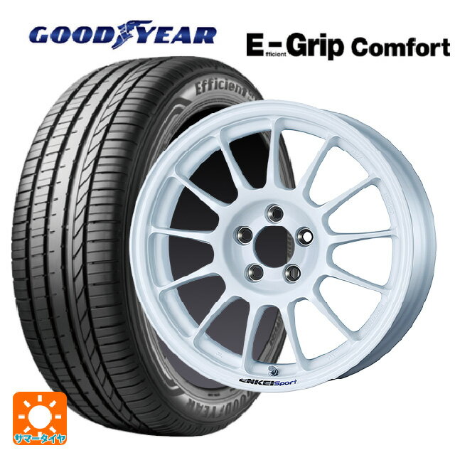 【6/20限定 全品P5倍＆クーポン】205/60R16 92H グッドイヤー エフィシェントグリップ コンフォート エンケイ エンケイスポーツ RC-T5 White 16-6.5J 国産車用 サマータイヤホイール4本セット