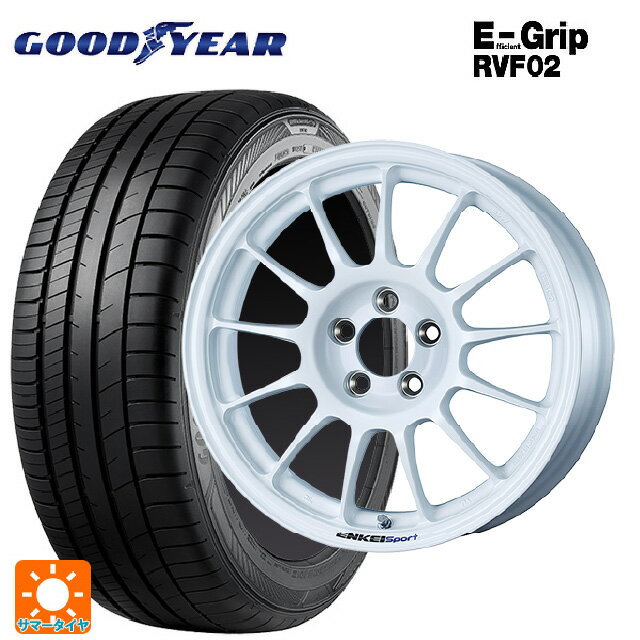 【6/22 20時〜 全品P5倍＆クーポン】175/55R15 77V グッドイヤー エフィシェントグリップ RVF02 エンケイ エンケイスポーツ RC-T5 White 15-6J 国産車用 サマータイヤホイール4本セット