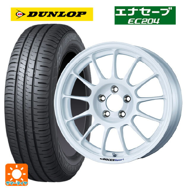 【6/11 1:59迄 全品ポイント5倍】195/55R15 85V ダンロップ エナセーブEC204 エンケイ エンケイスポーツ RC-T5 White 15-6J 国産車用 サマータイヤホイール4本セット