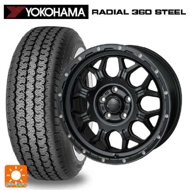 215/65R16 96S ヨコハマ ラディアル360スチール ホワイトリボン ジャパン三陽 ハイブロック ジェラード サテンBK/リーミング 16-7J 国産車用 サマータイヤホイール4本セット