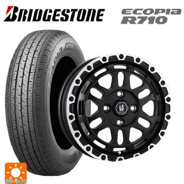 【6/22 20時〜 全品P5倍＆クーポン】155/80R14 88/86N ブリヂストン エコピア R710 正規品 # 阿部商会 ラ・ストラーダ ディスカバー WBRP 14-5J 国産車用 サマータイヤホイール4本セット