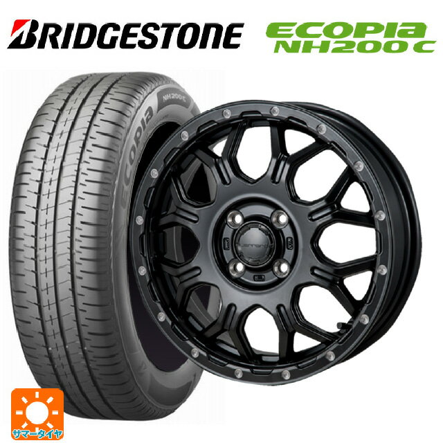 【6/22 20時〜 全品P5倍＆クーポン】165/55R14 72V ブリヂストン エコピア NH200C 正規品 ジャパン三陽 ハイブロック ジェラード サテンBK/リーミング 14-4.5J 国産車用 サマータイヤホイール4本セット