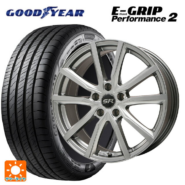 205/50R17 93W グッドイヤー エフィシェントグリップ パフォーマンス2 エルベ Vスポーク（訳あり） メタリックグレー（訳あり） 17-7J 国産車用 サマータイヤホイール4本セット