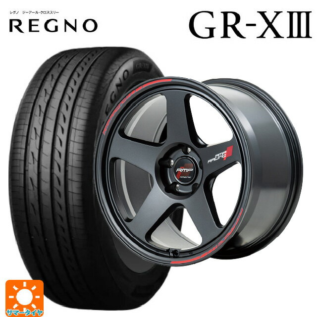 【6/11 1:59迄 全品ポイント5倍】225/55R18 102V XL ブリヂストン レグノ GR-X3 正規品 # エムアイディー MIDレーシング TR50 ターマックブラック 18-7.5J 国産車用 サマータイヤホイール4本セット
