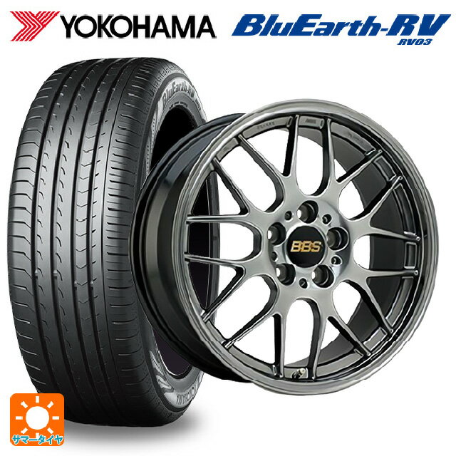 【6/22 20時〜 全品P5倍＆クーポン】215/45R18 93W XL ヨコハマ ブルーアース RV03 BBS RG-R DB 18-7.5J 国産車用 サマータイヤホイール4本セット
