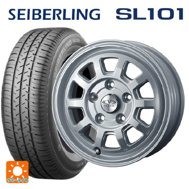 【6/15〜16限定 全品P5倍＆クーポン】165/65R14 79S セイバーリング セイバーリング SL101(ブリヂストン工場生産） ウェッズ ヴィセンテ06PS シルバー 14-5J 国産車用 サマータイヤホイール4本セット