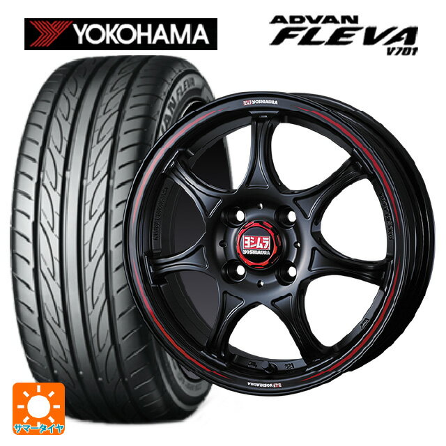 【6/15〜16限定 全品P5倍＆クーポン】165/50R15 73V ヨコハマ アドバン フレバ V701 正規品 ヨシムラ WRS セブン セミマットブラック 15-5J 国産車用 サマータイヤホイール4本セット