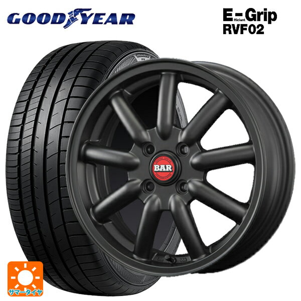 【6/20限定 全品P5倍＆クーポン】155/65R13 73H グッドイヤー エフィシェントグリップ RVF02 ファブレス ヴァローネ MC9 マットブラック 13-4.5J 国産車用 サマータイヤホイール4本セット