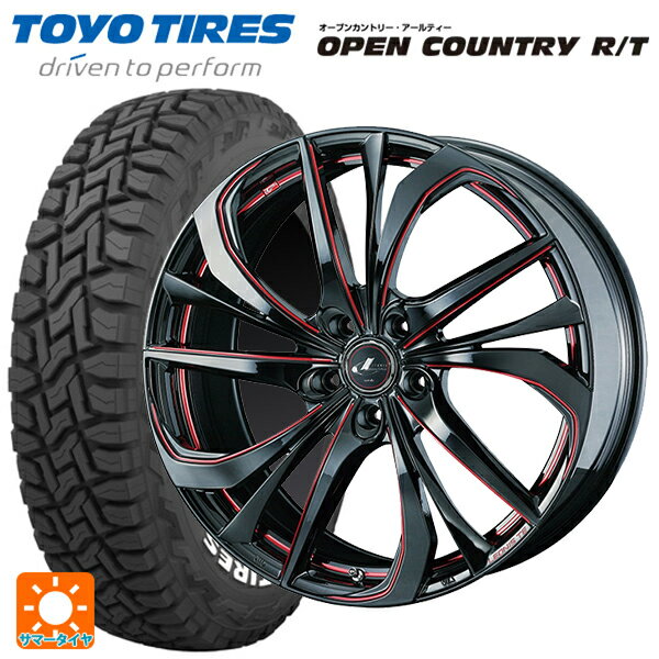 225/60R18 100Q トーヨー オープンカントリー RT ホワイトレター ウェッズ レオニス TE BK/SC(RED) 18-7J 国産車用 サマータイヤホイール4本セット