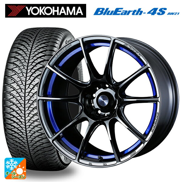 225/50R18 99W XL ヨコハマ ブルーアース4S AW21 ウェッズ ウェッズスポーツ SA25R BLC2 18-7J 国産車用 オールシーズンタイヤホイール4本セット