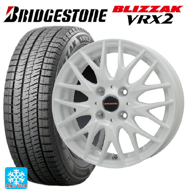 【6/15〜16限定 全品P5倍＆クーポン】165/55R14 72Q ブリヂストン ブリザック VRX2 正規品 ビックウェイ レイシーン プラバ 9M Jr2 WH 14-4.5J 国産車用 スタッドレスタイヤホイール4本セット