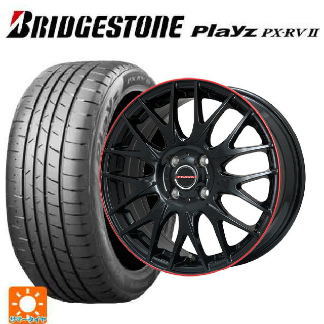 【6/22 20時〜 全品P5倍＆クーポン】205/60R16 92H ブリヂストン プレイズ PX-RV2 正規品 ビックウェイ レイシーン プラバ 9M Jr2 GBK/RDリム 16-6.5J 国産車用 サマータイヤホイール4本セット