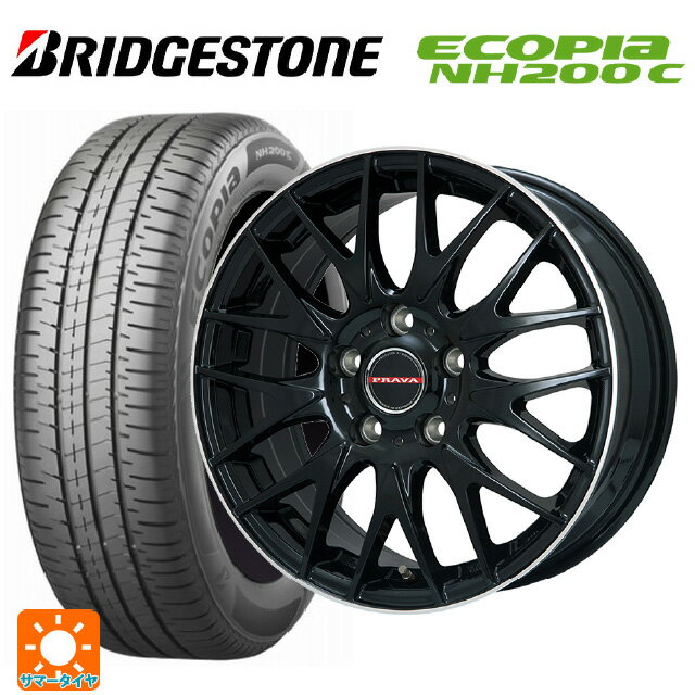 【6/15〜16限定 全品P5倍＆クーポン】165/55R15 75V ブリヂストン エコピア NH200C 正規品 ビックウェイ レイシーン プラバ 9M Jr2 GBK/リムP 15-4.5J 国産車用 サマータイヤホイール4本セット