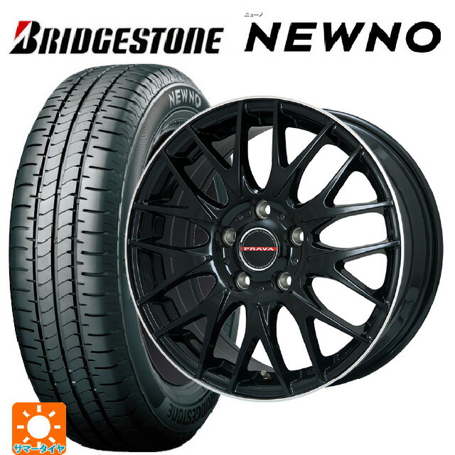 【6/22 20時〜 全品P5倍＆クーポン】175/55R15 77V ブリヂストン ニューノ 正規品 ビックウェイ レイシーン プラバ 9M Jr2 GBK/リムP 15-6J 国産車用 サマータイヤホイール4本セット
