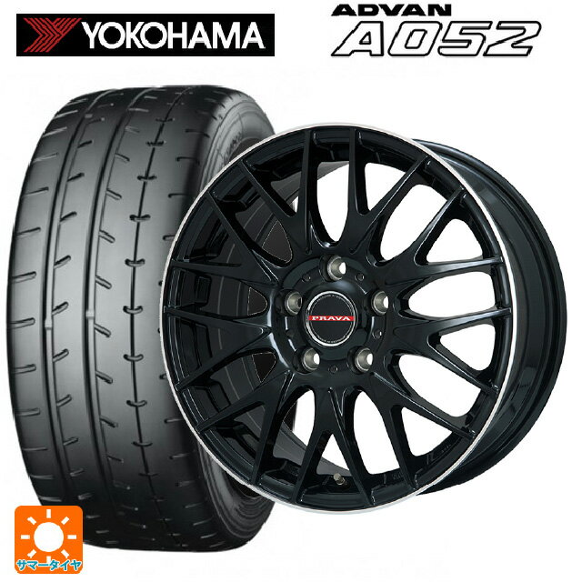 【6/22 20時〜 全品P5倍＆クーポン】195/55R15 89V XL ヨコハマ アドバン A052 正規品 # ビックウェイ レイシーン プラバ 9M Jr2 GBK/リムP 15-6J 国産車用 サマータイヤホイール4本セット