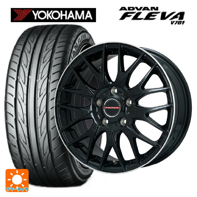 195/55R15 85V ヨコハマ アドバン フレバ V701 正規品 ビックウェイ レイシーン プラバ 9M Jr2 GBK/リムP 15-6J 国産車用 サマータイヤホイール4本セット