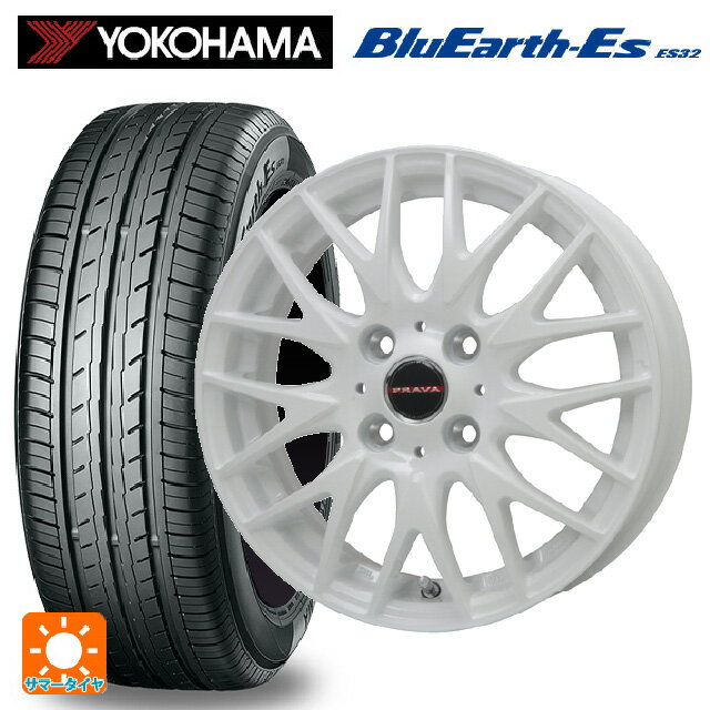 【6/15〜16限定 全品P5倍＆クーポン】155/65R14 75S ヨコハマ ブルーアースEs ES32 # ビックウェイ レイシーン プラバ 9M Jr2 WH 14-4.5J 国産車用 サマータイヤホイール4本セット