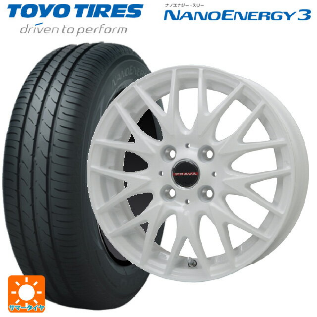 【6/15〜16限定 全品P5倍＆クーポン】165/50R16 75V トーヨー ナノエナジー3 ビックウェイ レイシーン プラバ 9M Jr2 WH 16-5J 国産車用 サマータイヤホイール4本セット