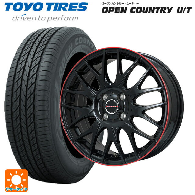 【6/20限定 全品P5倍＆クーポン】215/70R16 100H トーヨー オープンカントリー UT ビックウェイ レイシーン プラバ 9M Jr2 GBK/RDリム 16-6.5J 国産車用 サマータイヤホイール4本セット