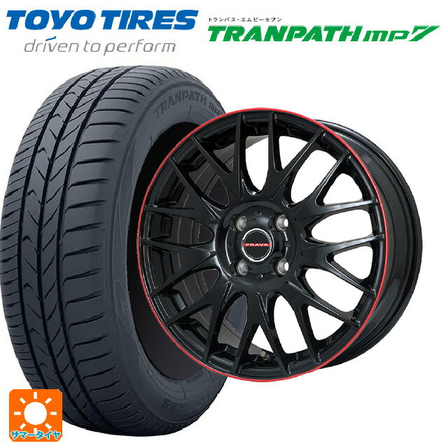 【6/22 20時〜 全品P5倍＆クーポン】185/60R15 84H トーヨー トランパス MP7 ビックウェイ レイシーン プラバ 9M Jr2 GBK/RDリム 15-6J 国産車用 サマータイヤホイール4本セット