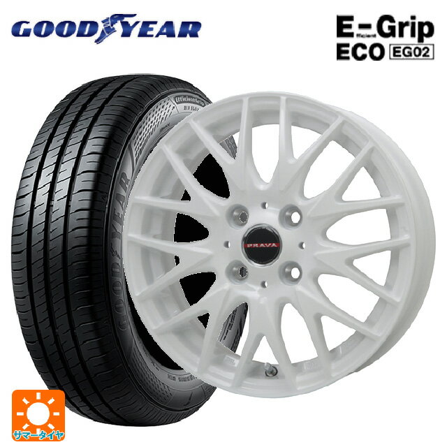 【6/15〜16限定 全品P5倍＆クーポン】165/50R16 75V グッドイヤー エフィシェントグリップ エコ EG02 ビックウェイ レイシーン プラバ 9M Jr2 WH 16-5J 国産車用 サマータイヤホイール4本セット