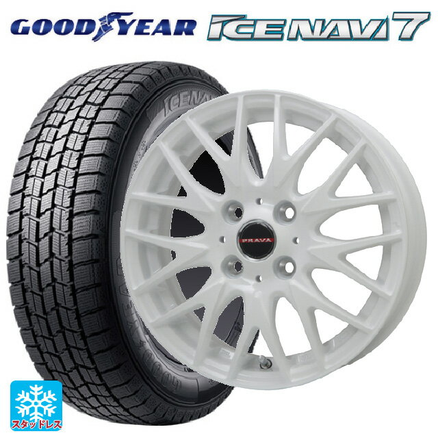 2021年製 165/55R14 72Q グッドイヤー アイスナビ7(数量限定) ビックウェイ レイシーン プラバ 9M Jr2 WH 14-4.5J 国産車用 スタッドレスタイヤホイール4本セット
