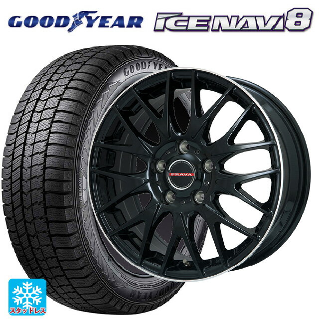 165/55R14 72Q グッドイヤー アイスナビ8 ビックウェイ レイシーン プラバ 9M Jr2 GBK/リムP 14-4.5J 国産車用 スタッドレスタイヤホイール4本セット