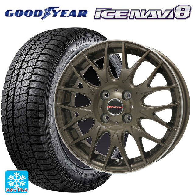 2024年製 165/60R14 75Q グッドイヤー アイスナビ8 # ビックウェイ レイシーン プラバ 9M Jr2 BR/P 14-4.5J 国産車用 スタッドレスタイヤホイール4本セット