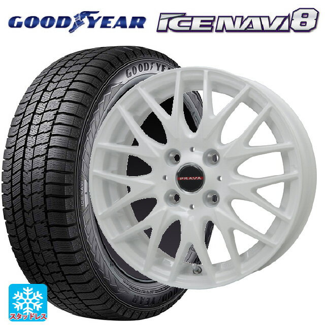 2024年製 165/65R14 79Q グッドイヤー アイスナビ8 ビックウェイ レイシーン プラバ 9M Jr2 WH 14-4.5J 国産車用 スタッドレスタイヤホイール4本セット
