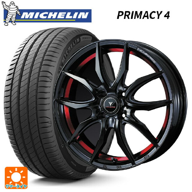 185/60R15 88H XL ミシュラン 正規品 プライマシー4 ウェッズ ノヴァリス ローグ VF ピアノブラック/レッドライン 15-5.5J 国産車用 サマータイヤホイール4本セット