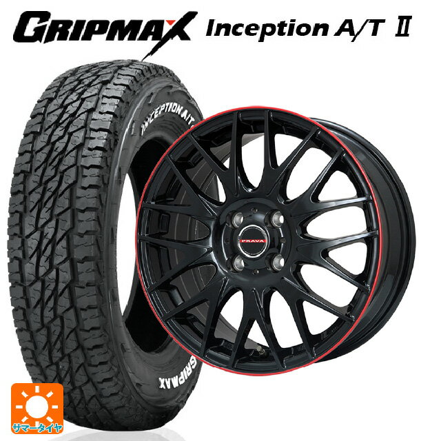 【6/22 20時〜 全品P5倍＆クーポン】185/60R15 84H グリップマックス インセプション A/T2 ホワイトレター ビックウェイ レイシーン プラバ 9M Jr2 GBK/RDリム 15-6J 国産車用 サマータイヤホイール4本セット