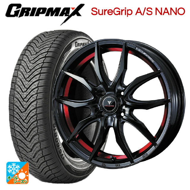 185/60R16 86V グリップマックス シュアグリップ A/S ナノ ブラックレター ウェッズ ノヴァリス ローグ..