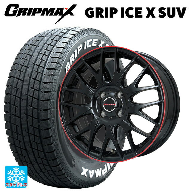 【6/15〜16限定 全品P5倍＆クーポン】215/65R16 98T グリップマックス グリップアイスX SUV ホワイトレター ビックウェイ レイシーン プラバ 9M Jr2 GBK/RDリム 16-6.5J 国産車用 スタッドレスタイヤホイール4本セット