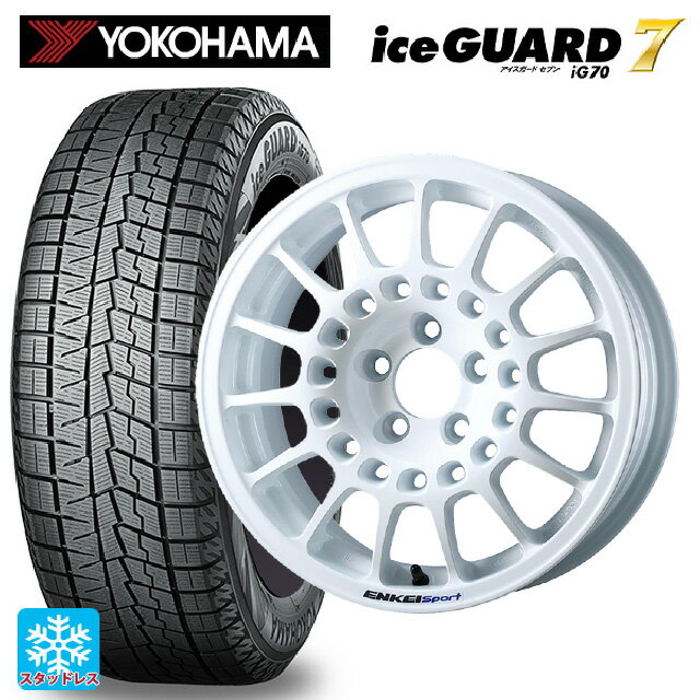 【6/22 20時〜 全品P5倍＆クーポン】195/55R15 85Q ヨコハマ アイスガード7(IG70) エンケイ エンケイスポーツ RC-G5 White 15-6.5J 国産車用 スタッドレスタイヤホイール4本セット