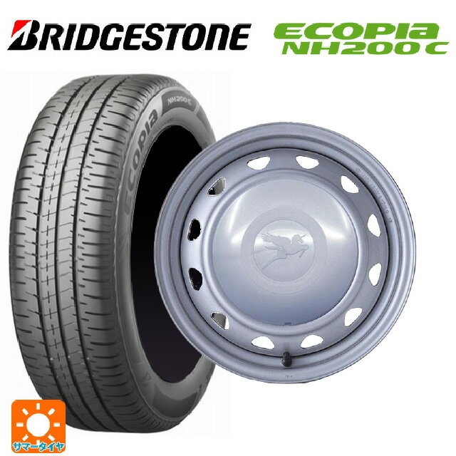 【6/22 20時〜 全品P5倍＆クーポン】155/65R14 75H ブリヂストン エコピア NH200C 正規品 # ウェッズ キャロウィン PC453F スチール(シルバー) 14-4.5J 国産車用 サマータイヤホイール4本セット