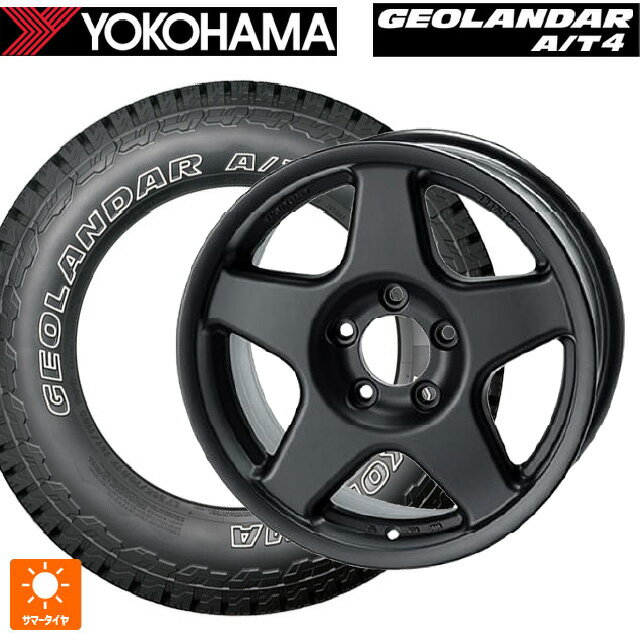 【9/3 20時〜 全品P5倍＆クーポン】トヨタ ランドクルーザー70(GDJ76W)用 265/75R16 123/120S ヨコハマ ジオランダー AT4 G018 アウトラインホワイトレター 正規品 4×4エンジニアリング ブラッドレーV マットブラック 新品サマータイヤホイール 4本セット