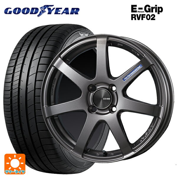 【6/22 20時〜 全品P5倍＆クーポン】175/55R15 77V グッドイヤー エフィシェントグリップ RVF02 エンケイ パフォーマンスライン PF07 DS 15-6J 国産車用 サマータイヤホイール4本セット
