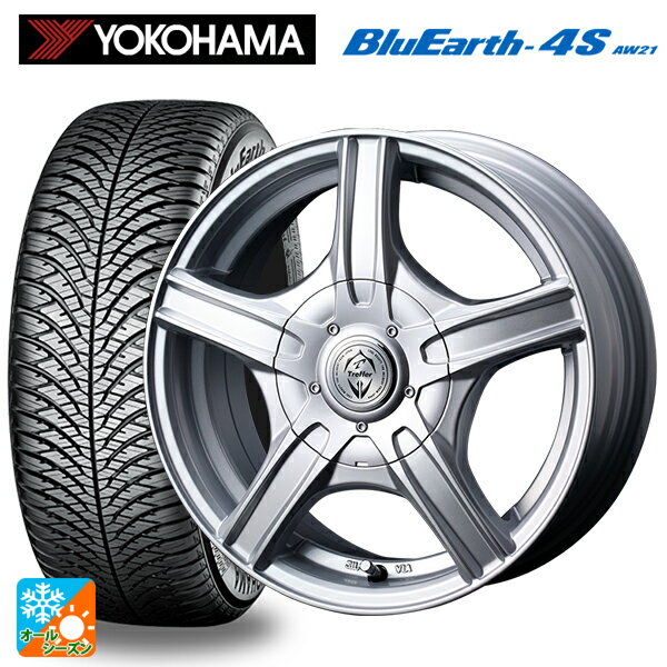 175/70R14 84H ヨコハマ ブルーアース4S AW21 ウェッズ トレファー MH シルバー 14-5.5J 国産車用 オールシーズンタイヤホイール4本セット