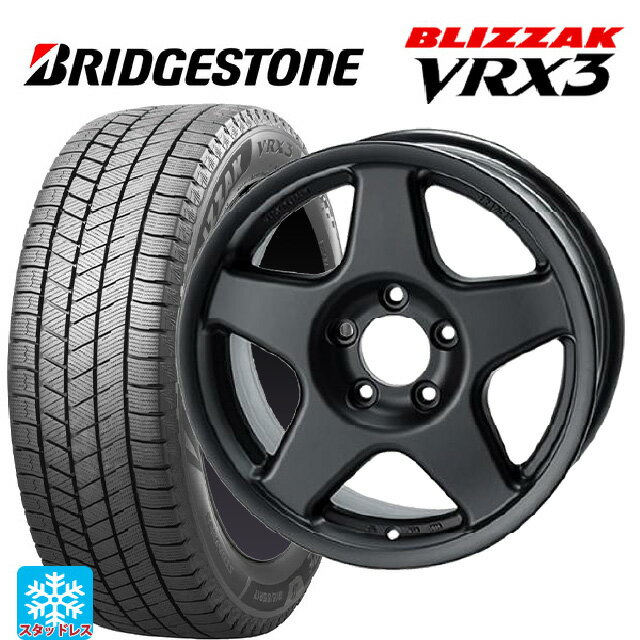 【6/22 20時〜 全品P5倍＆クーポン】195/60R16 89Q ブリヂストン ブリザック VRX3 正規品 # 4×4エンジニアリング ブラッドレーV マットブラック 16-7J 国産車用 スタッドレスタイヤホイール4本セット