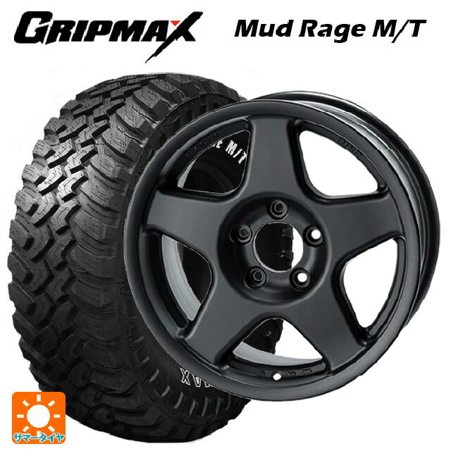 【6/20限定 全品P5倍＆クーポン】235/70R16 106Q グリップマックス マッドレイジ M/T ホワイトレター 4×4エンジニアリング ブラッドレーV マットブラック 16-7J 国産車用 サマータイヤホイール4本セット
