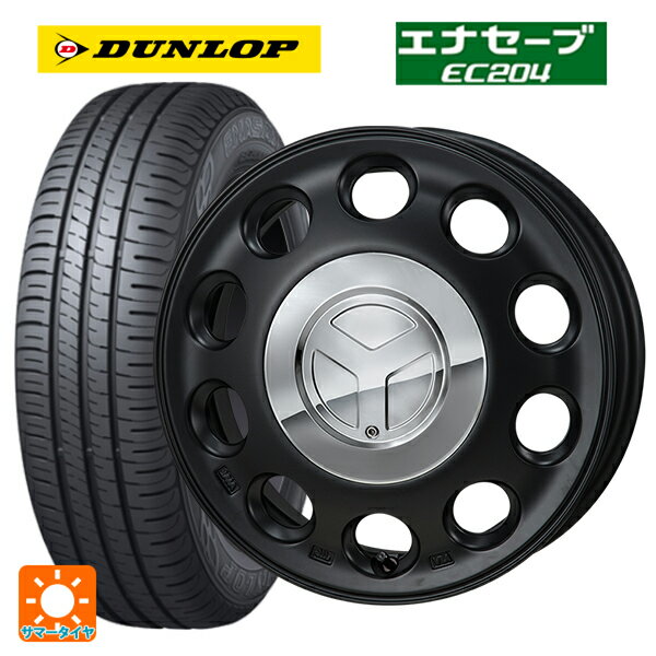 【6/15〜16限定 全品P5倍＆クーポン】165/60R14 75H ダンロップ エナセーブEC204 ジャパン三陽 モンツァ ピエディーノ セミグロスブラック 14-4.5J 国産車用 サマータイヤホイール4本セット