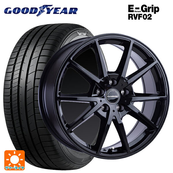 【6/15〜16限定 全品P5倍＆クーポン】ミニ ミニクロスオーバー(F60)用 225/50R18 99V XL グッドイヤー エフィシェントグリップ RVF02 阿部商会 ユーロデザイン スウィンドン グロスブラック 新品サマータイヤホイール 4本セット