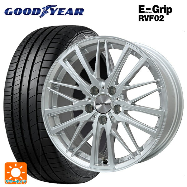 【6/22 20時〜 全品P5倍＆クーポン】アウディ A6(F2D系)用 225/55R18 102V XL グッドイヤー エフィシェントグリップ RVF02 ユーロアクシス ガヤ W5 クロームハイパーシルバー 新品サマータイヤホイール 4本セット