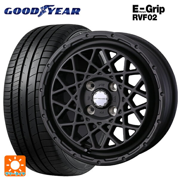 【6/11 1:59迄 全品ポイント5倍】165/55R15 75V グッドイヤー エフィシェントグリップ RVF02 ウェッズ マッドヴァンス 09 FULL MAT BLACK 15-4.5J 国産車用 サマータイヤホイール4本セット