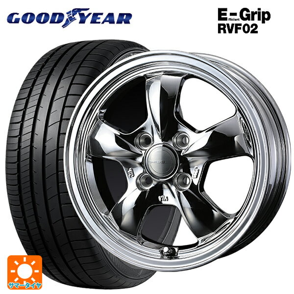 【6/15〜16限定 全品P5倍＆クーポン】155/65R14 75H グッドイヤー エフィシェントグリップ RVF02 ウェッズ グラフト 5S ブライトスパッタリング 14-4.5J 国産車用 サマータイヤホイール4本セット